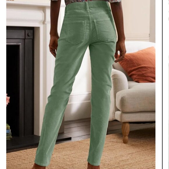 EUC Women's BODEN Denim Cord Girlfriend Pant Light Green | Size 12R - Picture 2 of 14